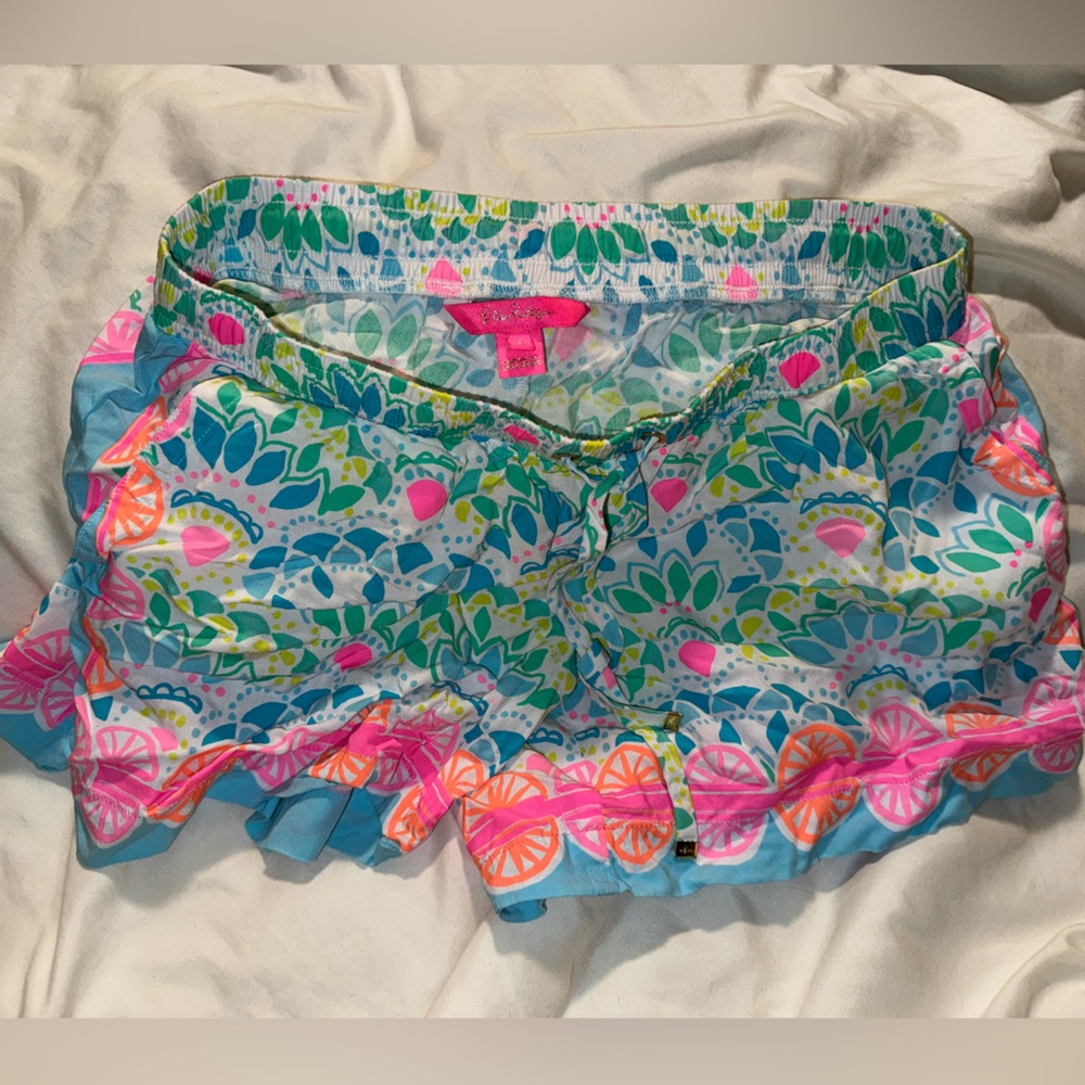 Lilly Pulitzer Blue and Pink Patterned Women Shorts